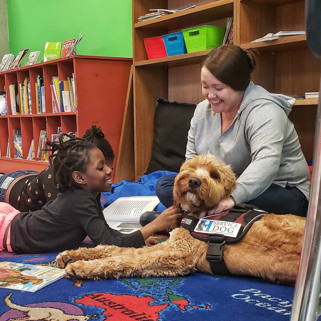 susan ervin and service dog in training